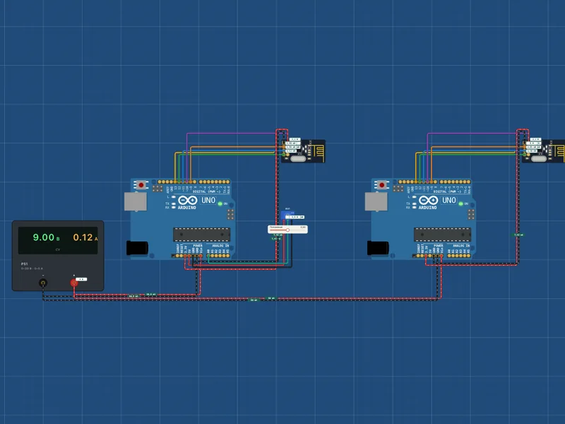 Радиоканал в симуляторе Arduino: две платы и nRF24L01+
