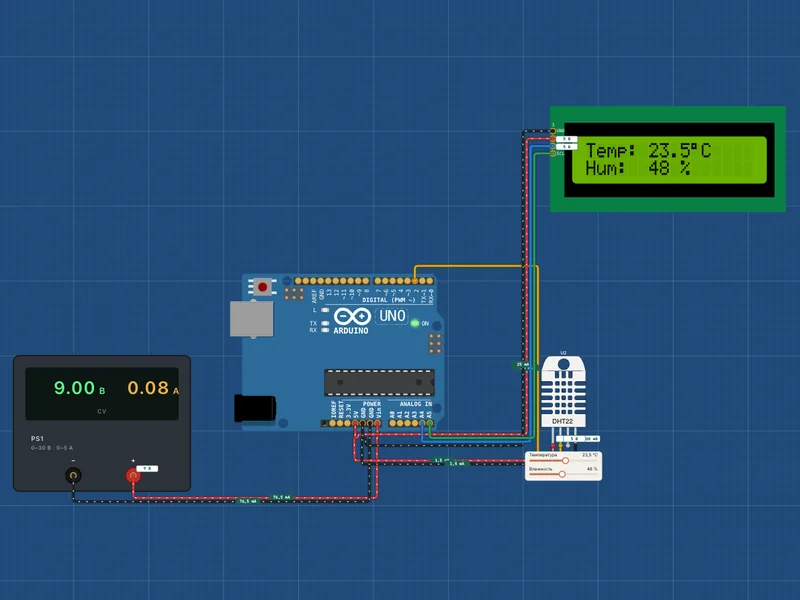 Метеостанция в симуляторе Arduino